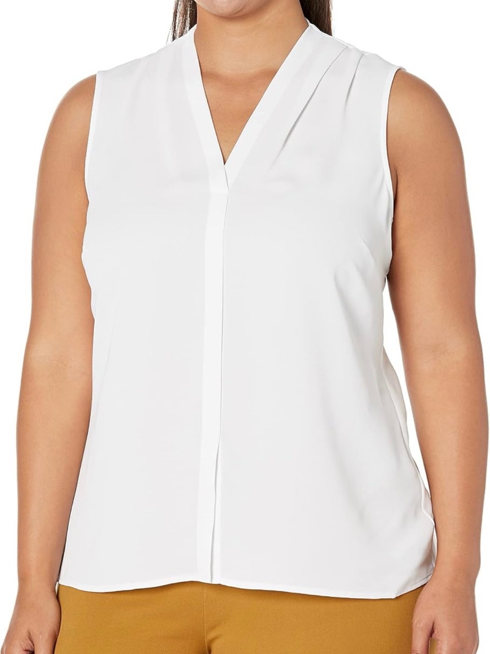 NIC+ZOE White V-Neck Women's Easy Day to Night Sleeveless Top